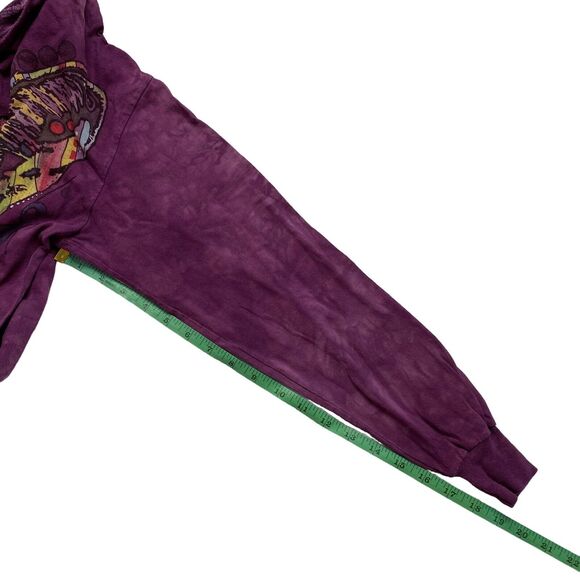 THE MOUNTAIN Rainbow Mystical Cat Purple Tie Dye Long Sleeve Tee Small Unisex - Picture 7 of 7